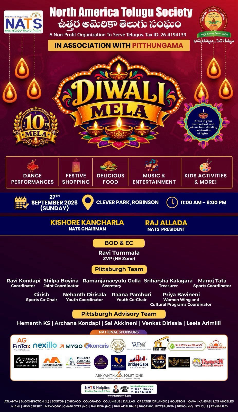 NATS Pittsburg DIWALI MELA 2026