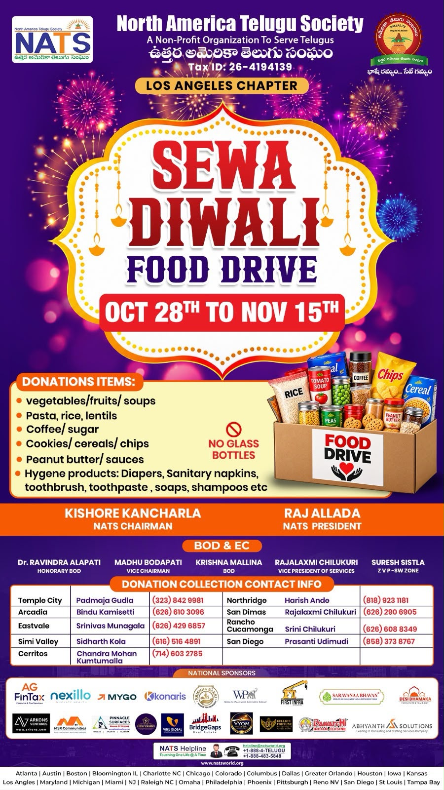 NATS SEWA DIWALI FOOD DRIVE 2026 